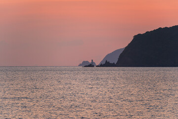 山口県室積海岸からの夕暮れ風景