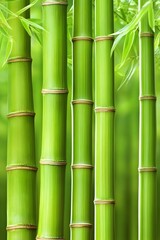 Obraz premium Vibrant Green Bamboo Forest Close Up Image
