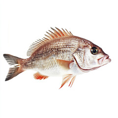 Obraz premium fish with detailed scales and fins on white background