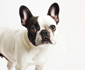 Fototapeta premium French bulldog with perky ears standing confidently