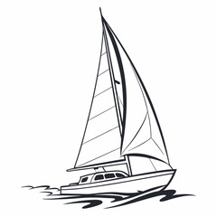 sailing boat vector illustration
