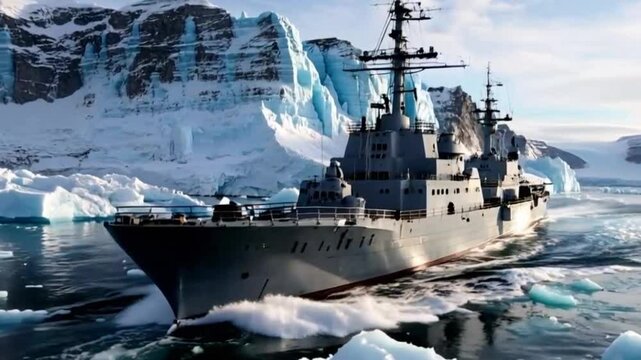 very cool warship in the ocean