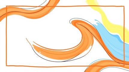 Obraz premium yellow abstract wavy background with smooth flowing lines, perfect for social media templates and digital banners