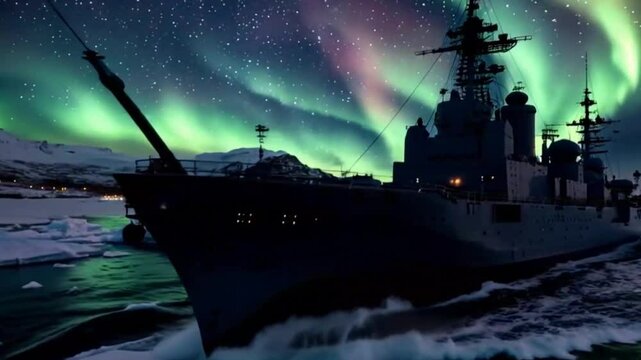 very cool warship in the ocean