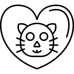 Smiling Cat Heart Icon