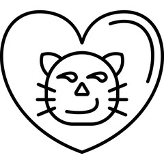 Cat with Wry Smile Heart Icon