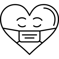 Face Mask Heart Icon