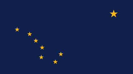 Alaska state flag featuring eight stars on a deep blue background representing the Big Dipper and the North Star