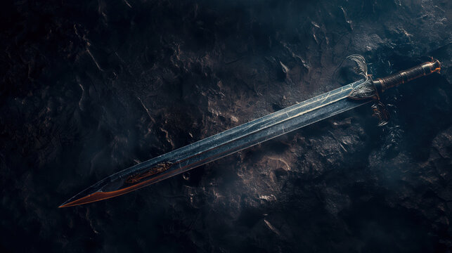 A rendering of an impressive sword from earlier times.