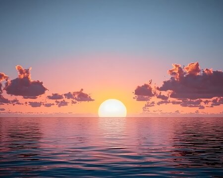 Sunset Over Ocean 