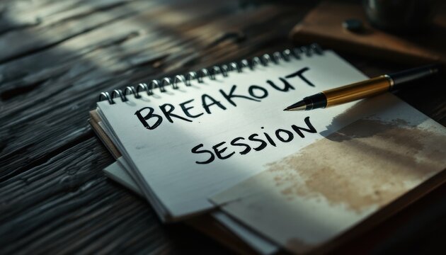 Written on Notebook with Pen on Wooden Background