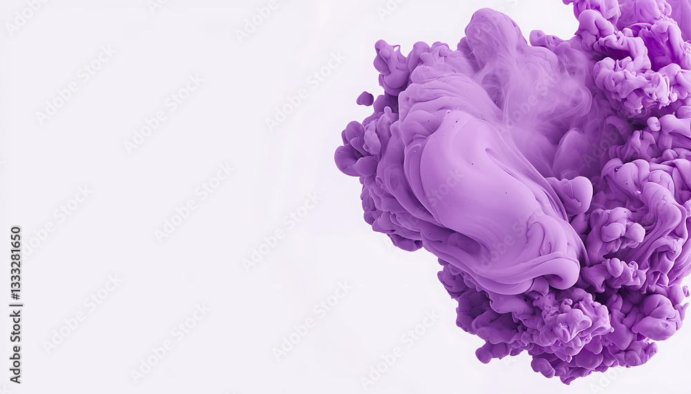 Poster dynamic purple ink swirl studio abstract art minimalist close-up visual expression
