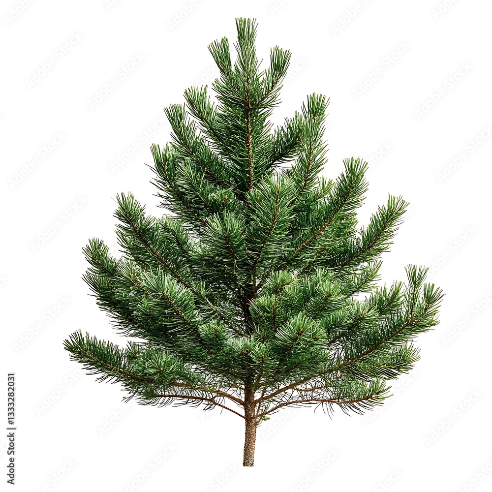 Poster pine tree isolated on white background. clipping path included.
