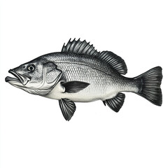 Obraz premium Sea bass illustration on white background
