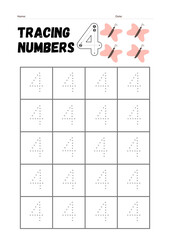 Make learning fun and engaging with this 4 Number Tracing Worksheet & Coloring Page! This printable worksheet is designed for toddlers, preschoolers, and kindergarten learners, helping them trace.