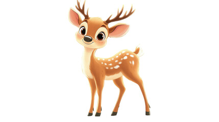 Obraz premium vector illustration of a cartoon deer isolated on white background