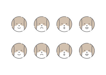 ビーグル犬のシンプル&手描き風アイコン