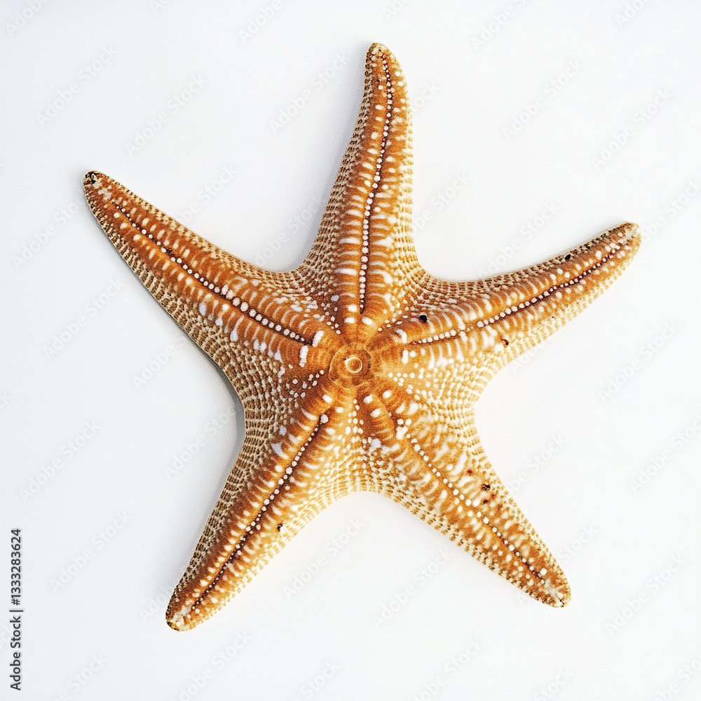 Poster starfish on white background with intricate patterns
