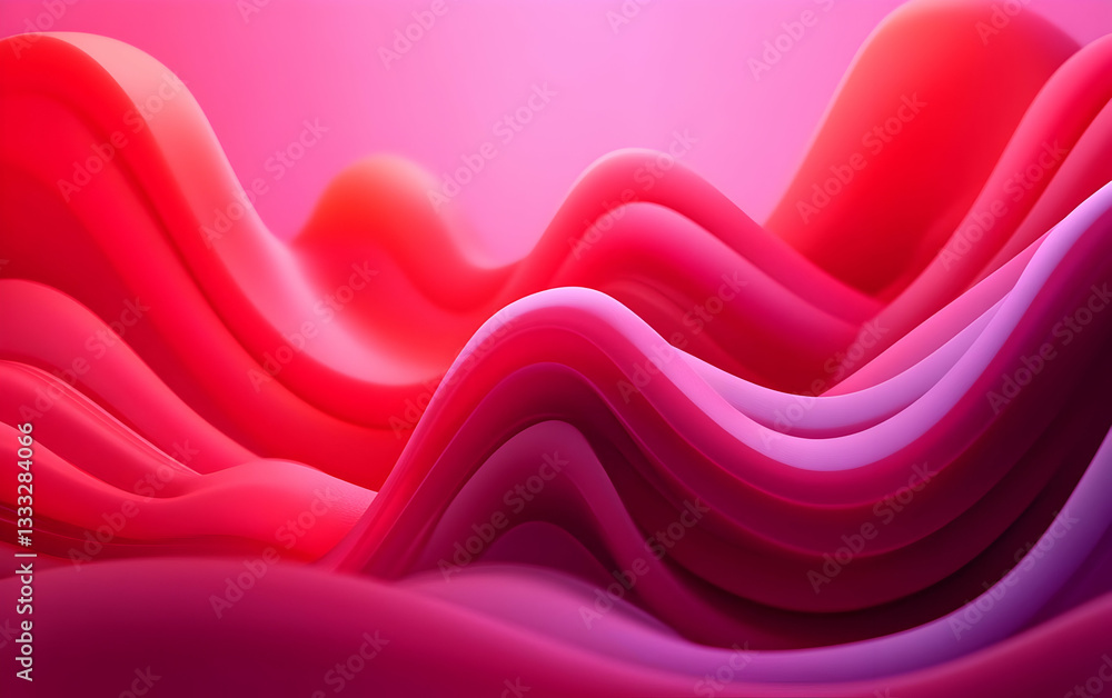 Poster abstract digital background with pink and red cyber waveforms