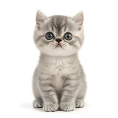 tiny Singapura kitten sitting with wide, curious eyes