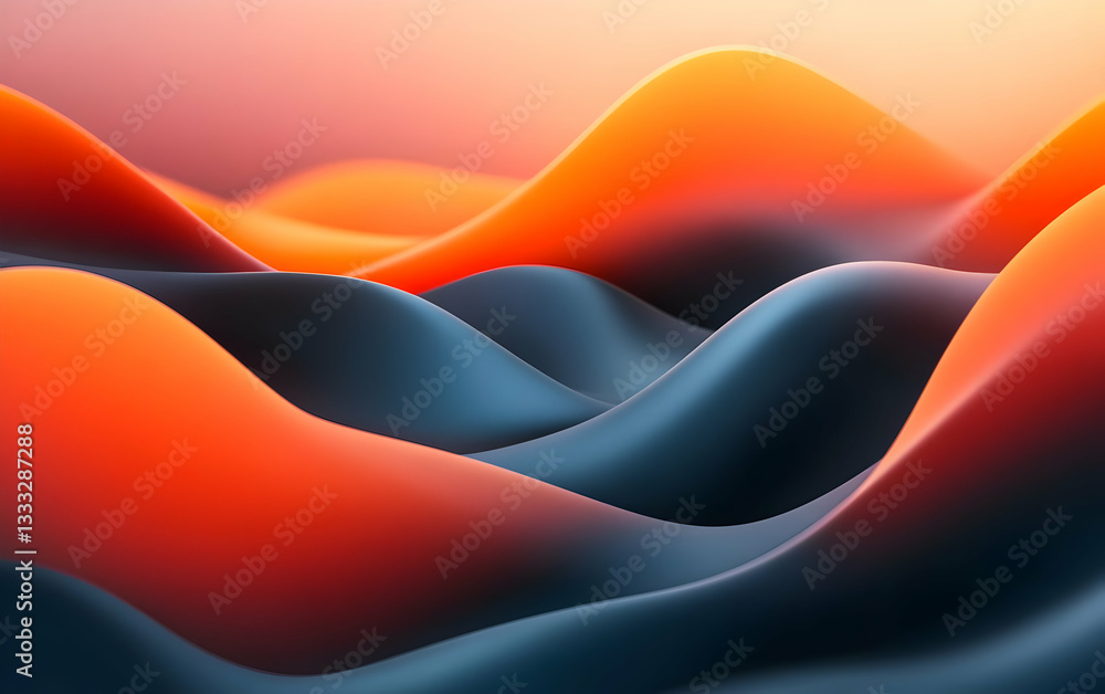Poster abstract glowing data waves in a digital network