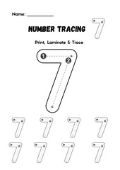 Help your child master the number 7 with this fun and interactive Number Tracing Worksheet & Coloring Page! This printable is designed for preschoolers, toddlers, and kindergarten learners to help.