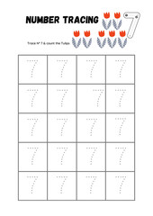 Help your child master the number 7 with this fun and interactive Number Tracing Worksheet & Coloring Page! This printable is designed for preschoolers, toddlers, and kindergarten learners to help.