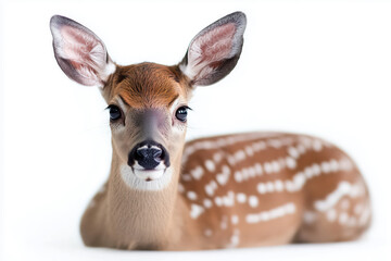 Deer isolated on white background.