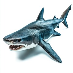 Fototapeta premium Detailed and sharp cookiecutter shark on a white background, ready for use in presentations, websites, and print materials