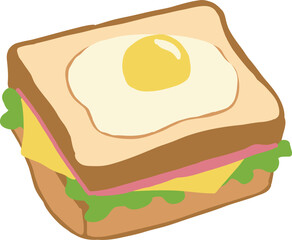계란이 올라간 야채 토스트