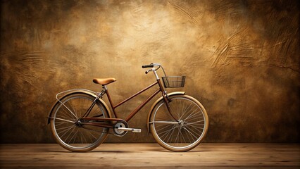 Obraz premium Vintage Brown Bicycle on Brown Background - Retro Cycling Stock Photo