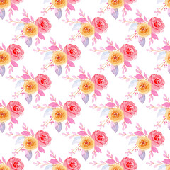 Seamless repeating floral bouquet with rose pattern, valentine's day and love fabric