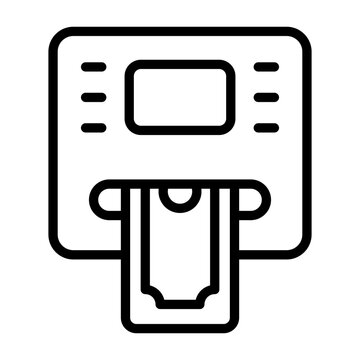 atm machine black outline cash withdrawal clip art preview