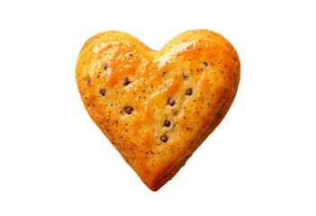 Heart shaped cookie isolated on transparent background