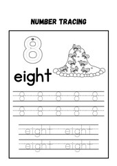 Introduce your child to the exciting world of numbers with this 8 Number Tracing Worksheet and Coloring Page! This fun and educational printable is designed for preschoolers, toddlers.
