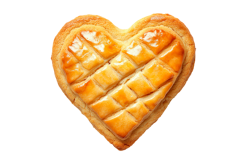 Heart shaped cookie isolated on transparent background