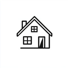 Obraz premium Outline of residential house icon for mobile interface or web use