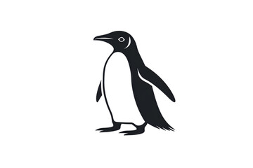 Naklejka premium Silhouette of a Penguin Standing Minimalist Design for Nature and Wildlife Themes