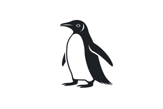 Silhouette of a Penguin Standing Minimalist Design for Nature and Wildlife Themes - Powered by Adobe