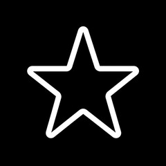 Obraz premium Simple five point star symbol in white line style