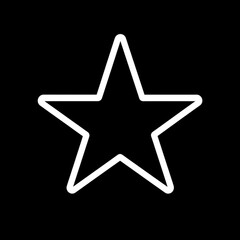 Obraz premium White outline star vector on transparent background minimalist design
