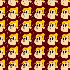 seamless pattern with funny faces