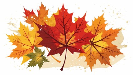 This high-resolution image captures the rich, warm tones of autumn maple leaves, their vibrant colors and delicate textures beautifully contrasted against a textured white paper backdrop, producing a