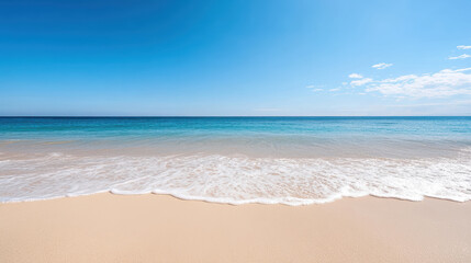 Fototapeta premium tranquil beach with gentle waves lapping at shore, inviting relaxation
