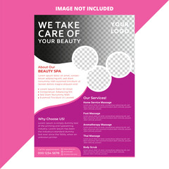 Beauty parlor flyer design template layout