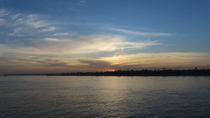 sunset over the river