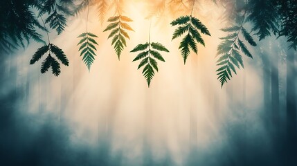 Nature's eco beauty fern leaves in a mystical forest serenity in environment captivating view