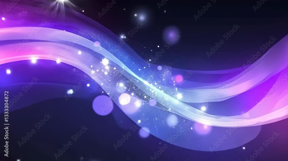 Poster colorful abstract wave design with glowing lights and soft gradients in a dark background for creati
