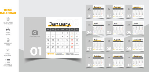 Desk Calendar Clean Calendar Template