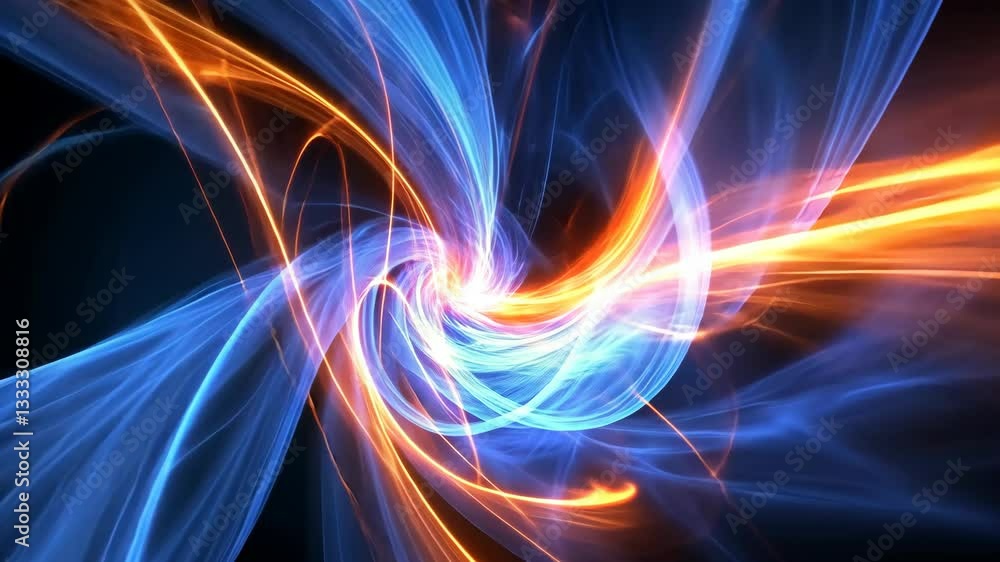 Canvas Prints swirling patterns of blue and orange light dancing together in a vibrant display of energy and movem